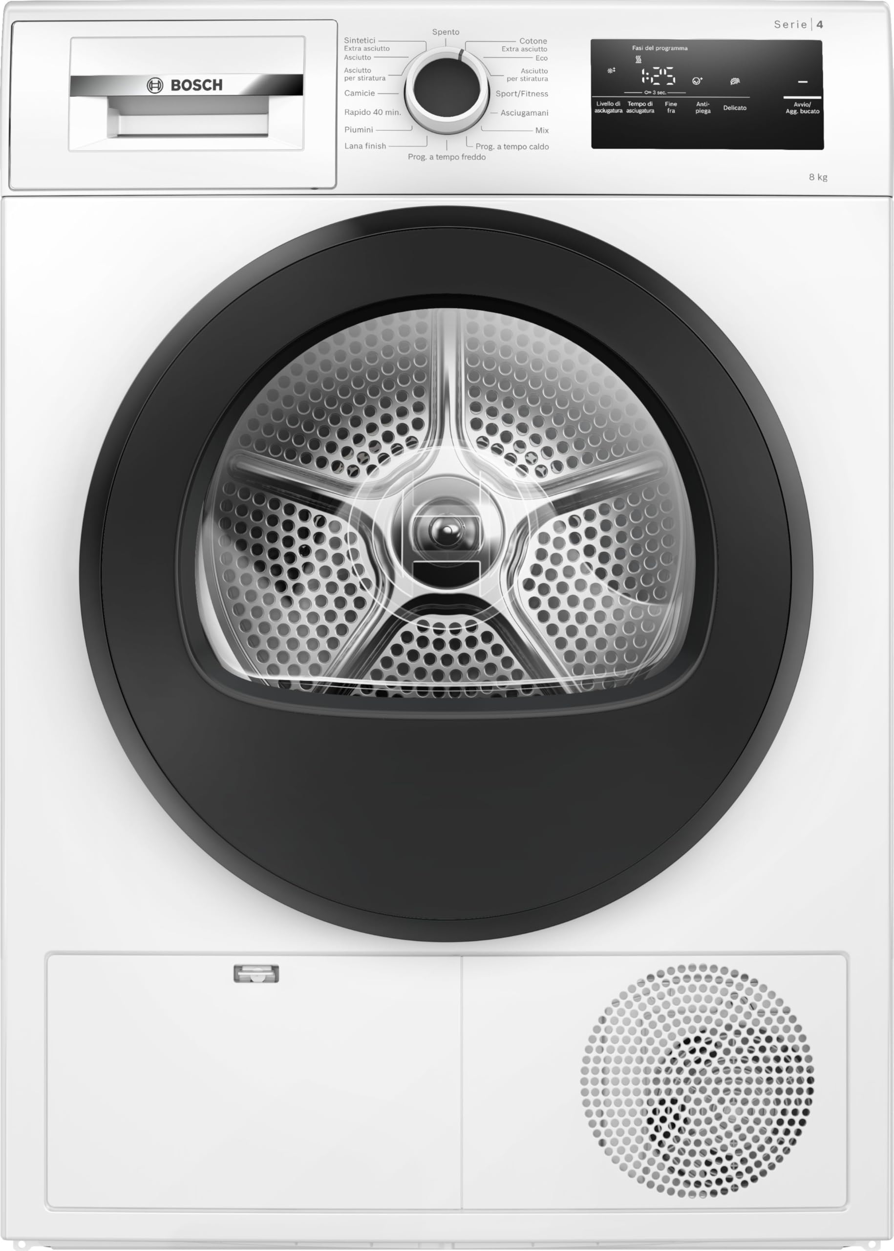 Bosch WTH85298II Sèche-linge avec pompe à chaleur, capacité 8 kg, EasyClean : filtre à peluches, AutoDry : système de séchage automatique, programme rapide