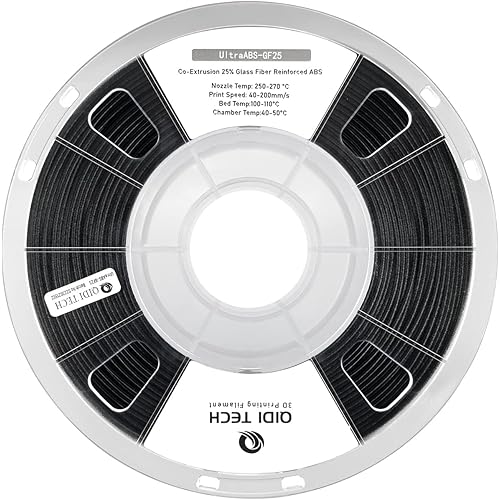 R QIDI TECHNOLOGY Glass Fiber ABS Filament 1.75mm, ABS-GF25 3D Printer Filament Fit Most FDM 3D Printers, Frosted Texture, High Hardness, High Interlayer Bond Strength, 1KG Spool, Black