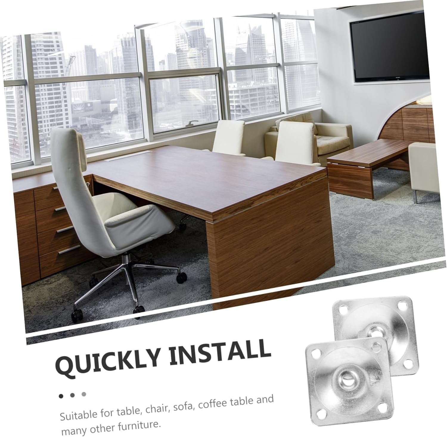 POPETPOP 20pcs Furniture Leg Mounting Plates for Table Sofa Cabinet Heavy Duty Connector Hardware Furniture Feet Easy to Install Screws