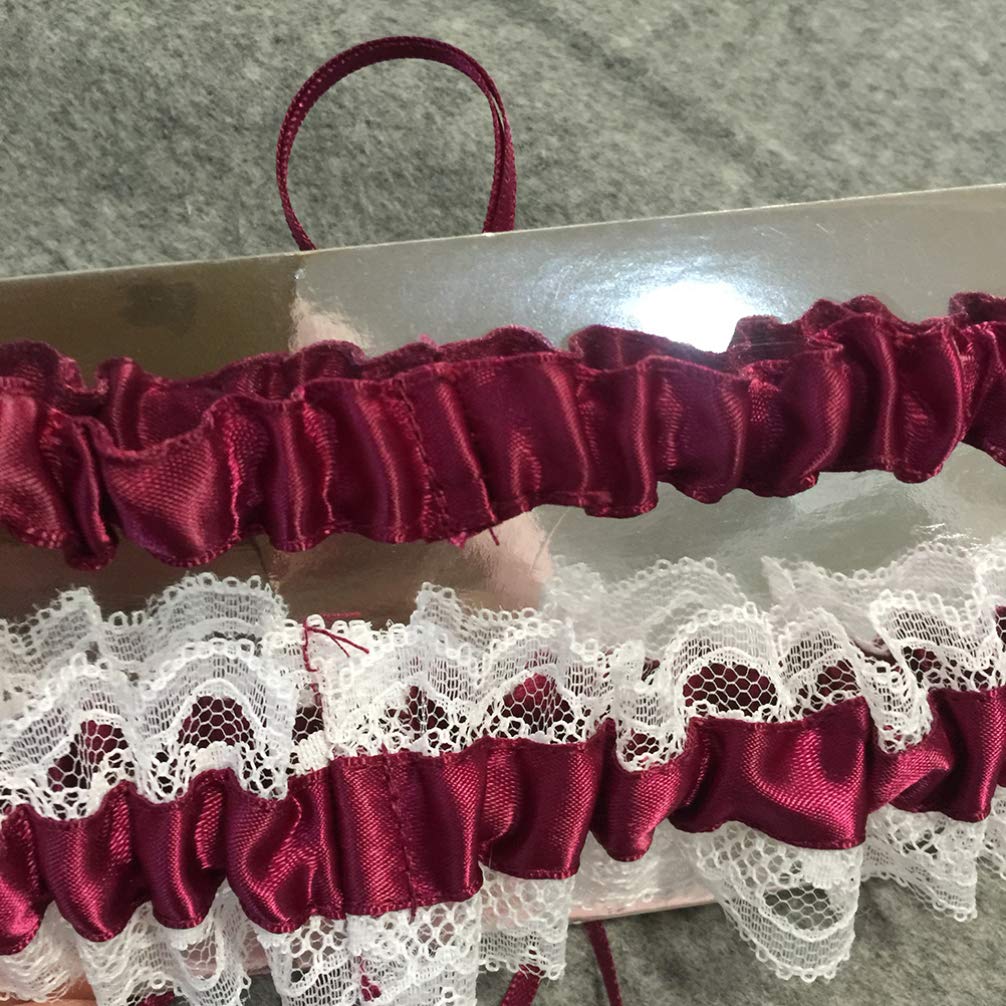 Ceinture 1 Paire de Jarretelles de mariée Ceintures Anneau de Cuisse en Dentelle Bande de Jambe Florale pour la fête de Mariage (Couleur : Blanc) (Noir Blanc)
