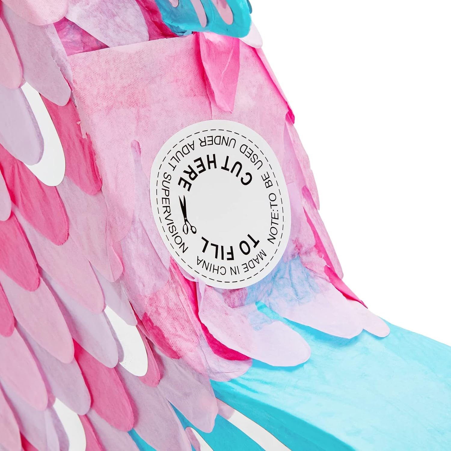 Pull String Fish Pinata for Girls, Ocean and Mermaid Theme Birthday, Under The Sea Party Decorations (Small, 17 x 13 x 3 in)