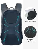 WATERFLY 30L Vízálló Túrahátizsák - Könnyű Nylon Kirándulóhátizsák Túrázáshoz, Kék Unisex Hátizsák Férfiaknak és Nőknek, Utazáshoz, Kempinge 3