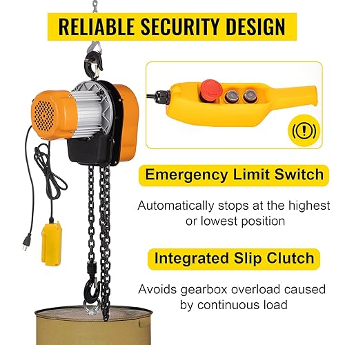 Miniatura 9 de VEVOR Polipasto eléctrico de cadena, cabrestante de 1100 libras con control remoto con cable de 10 pies, polea de techo de grúa aérea de 110 V,