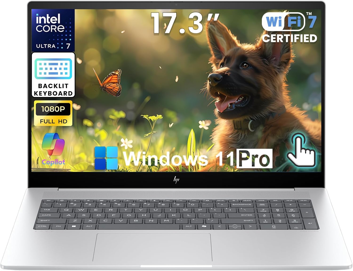 HP Laptop 17 inch for Business and Students, 17.3" FHD Display, AMD Ryzen 5 5500U(Beat i7-11370H), 16GB RAM, 1TB NVMe SSD, Fingerprint Reader, WiFi, HDMI, USB-C, Webcam, Win11, CUE Accessories