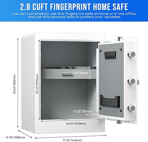 Miniatura 6 de RPNB Caja fuerte de lujo para el hogar y caja de seguridad, pantalla táctil inteligente, caja de seguridad biométrica de huellas dactilares