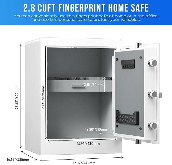 RPNB Home Safe Box,Large Personal Safe, Biometric Cabinet Safes,2.8 CuFt