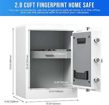 RPNB Home Safe Box,Large Personal Safe, Biometric Cabinet Safes,2.8 CuFt