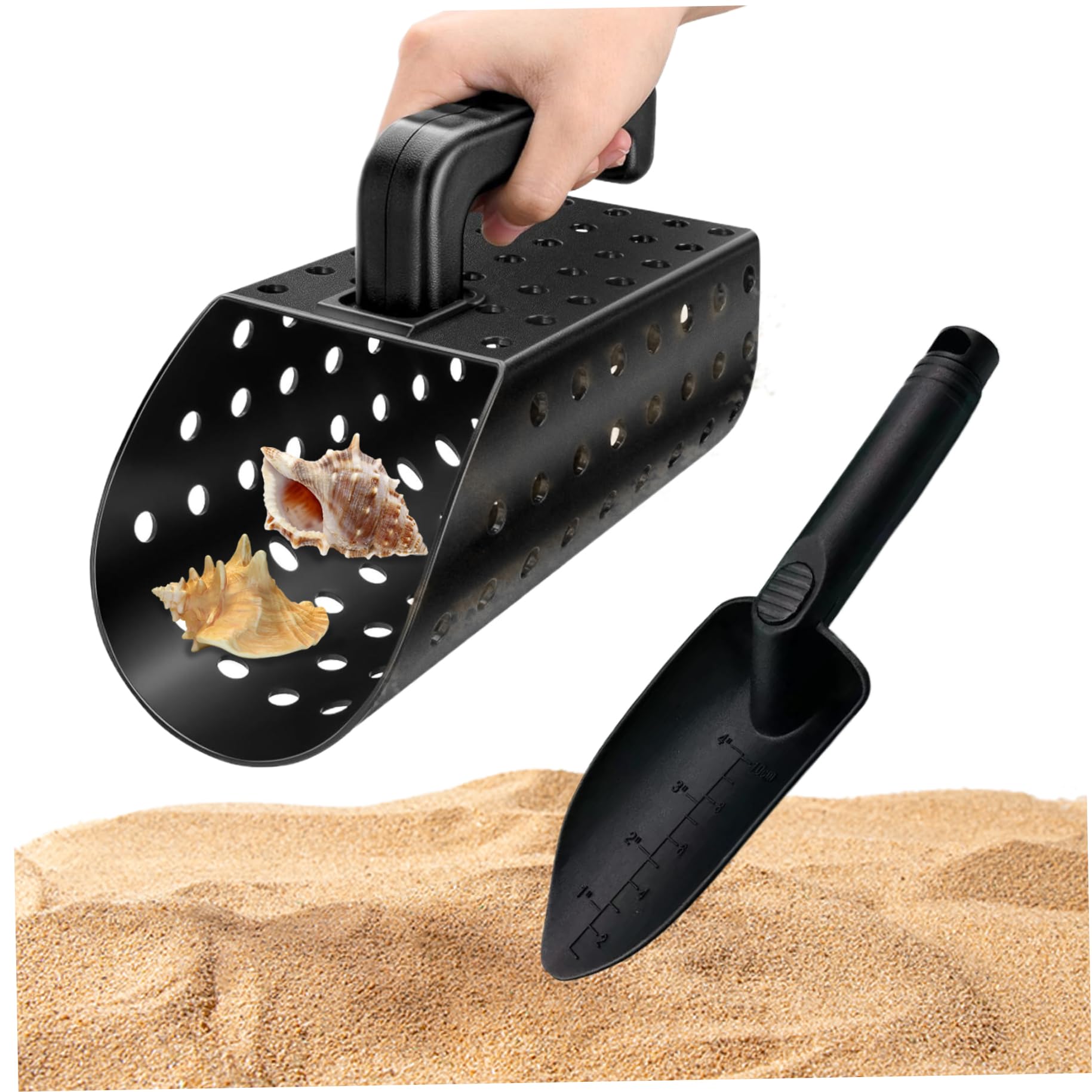 Pelle à sable et pelle pliable pour détecteur de métaux kit de tamisage léger de plage