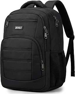 Black Backpack for Men and Women, School Backpacks for Teen Boys and Girls, Travel Laptop Backpack Fits 17.3 Inch Notebook with Reinforced Straps, Anti-Theft, Water-Resistant Multiple, Pockets