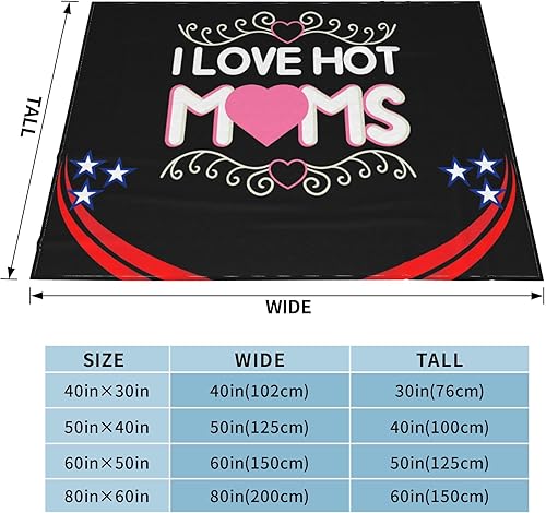 Miniatura 4 de CHASLI I Love Hot Moms Manta de Felpa Suave y cálida para cama sofá y viaje 50x40