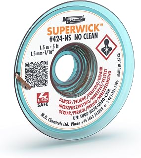 MG Chemicals - 424-NS #2 No Clean Super Wick Desoldering Braid, 0.05" Width x 5' Length