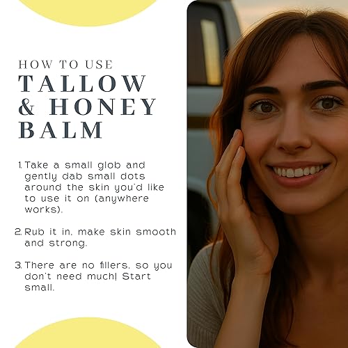 Miniatura 3 de Vanmans Tallow and Honey Balm (2 onzas)  Paquete de 3  Bálsamo de miel alimentado con hierba de ternera con vitaminas A, K, D, E y aceites