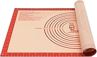 Folksy Super Kitchen Non-Slip Silicone Pastry Mat Extra Large 16x26 Inch Red - Measurements for Dough Rolling, Baking Mat, Oven Liner