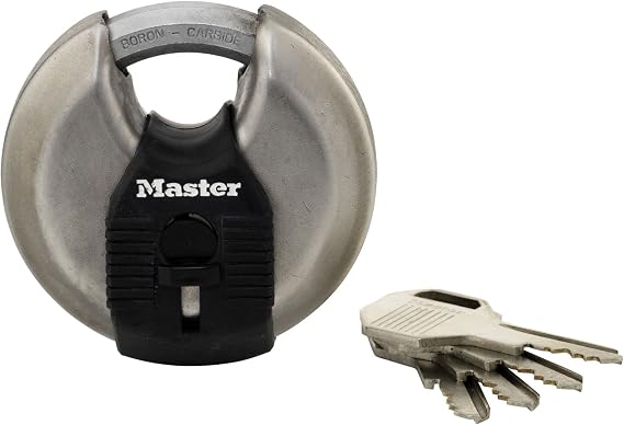 Master Lock Excell Discus Round Padlock 70mm M40EURD Silver