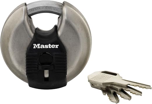 Master Lock Excell Discus Round Padlock 70mm M40EURD Silver