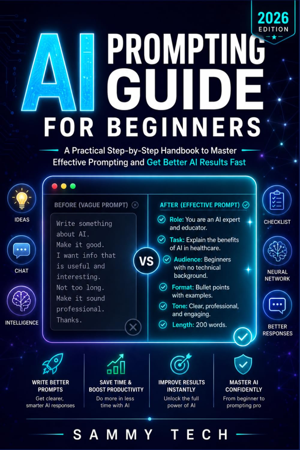 AI PROMPTING GUIDE FOR BEGINNERS: A Practical Step-by-Step Handbook to Master Effective Prompting and Get Better AI Results Fast
