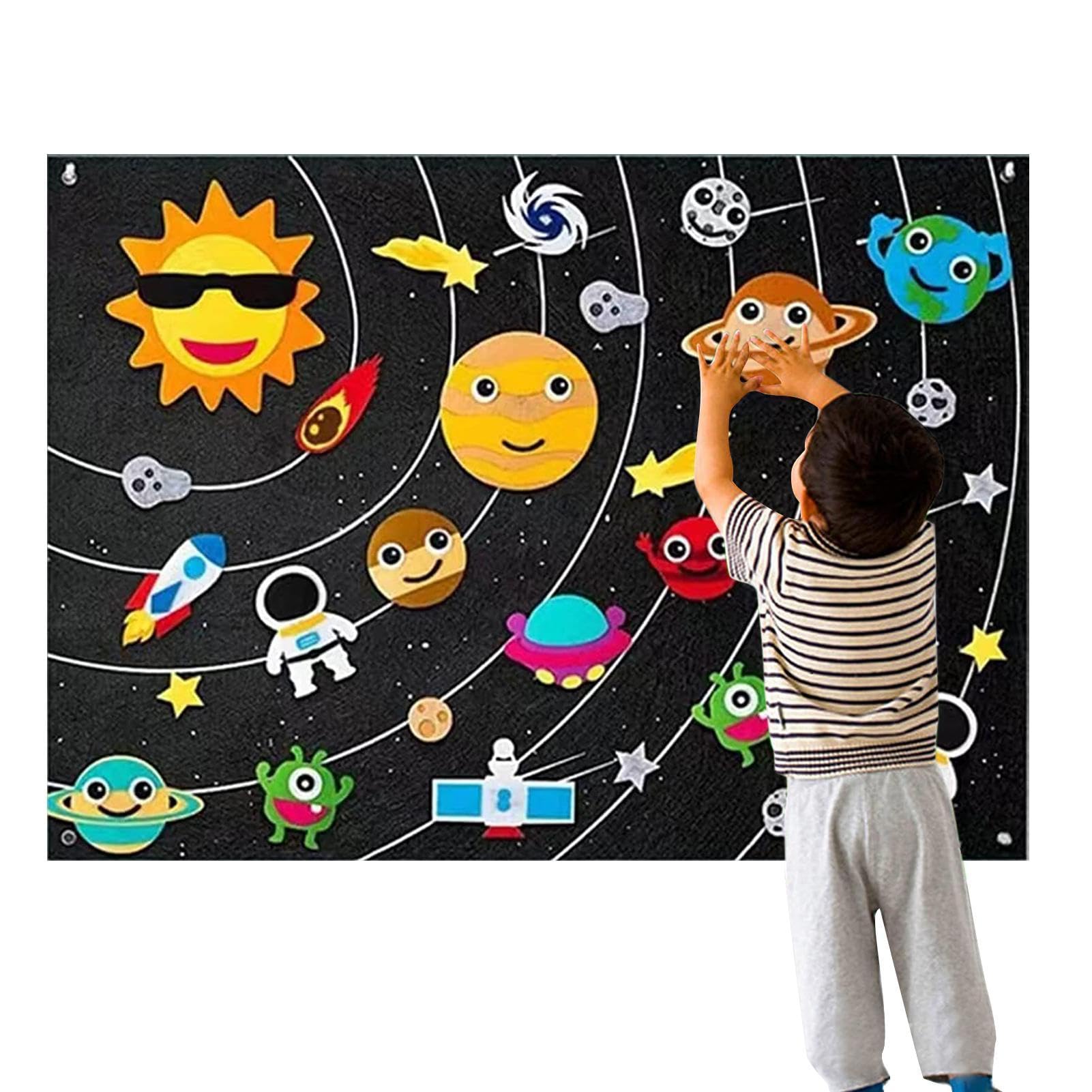 Tableau En Feutre D'Histoires Pour Enfants - Set Ferme, Océan, Espace, Dinosaures, Jeu Éducatif 3-7 Ans