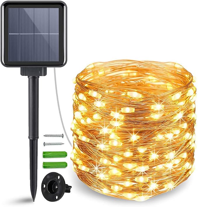ANJAYLIA Solar String Lights 200 LED