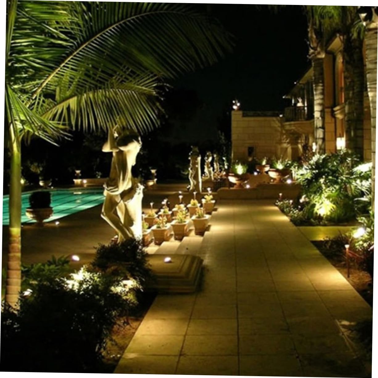 DOITOOL 2pcs Led Landscape Lamp Outdoor Lighting Tool for Gardens and Pathways Warm White Light Wide Voltage Easy Installation