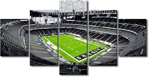 Vista 431 de Cuadros de estadios deportivos de fútbol americano de Minnesota, cuadros de vikingos, 5 paneles, lienzo para pared, arte de pared del estadio