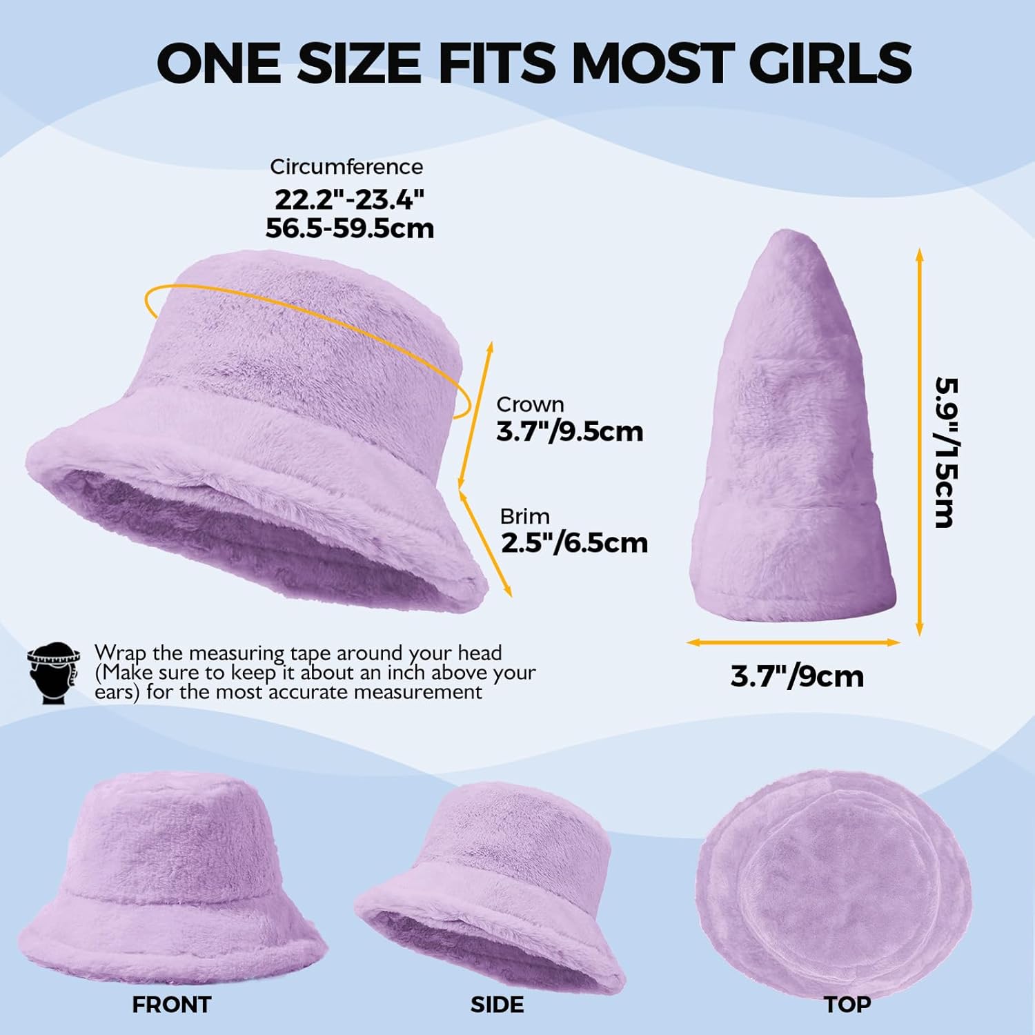 BFONS Faux Fur Winter Bucket Hat for Women Men Fuzzy Warm Hat Women's Furry Fisherman Cap for Casual, Trips, Sports, Skiing - Image 5