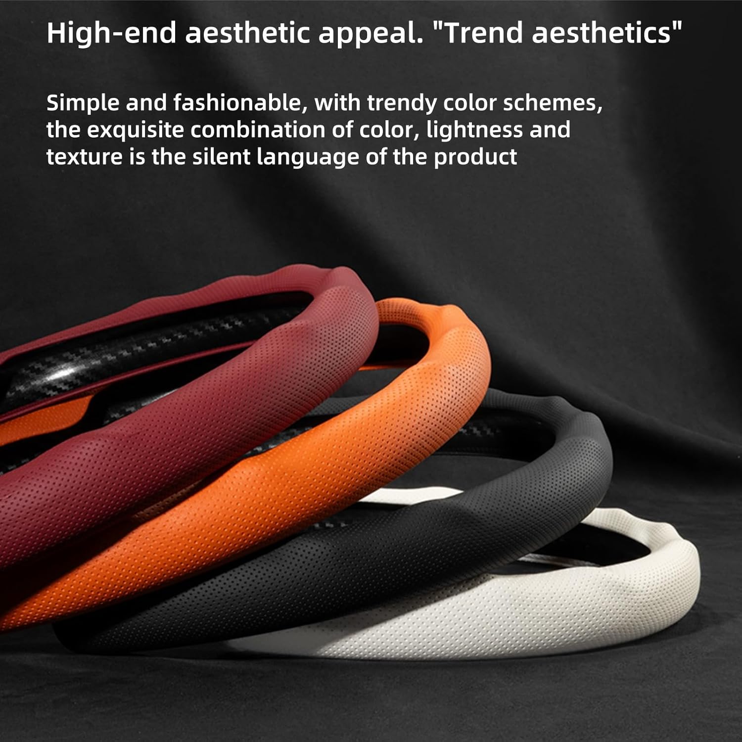 Universal 15 Inch Premium Nappa Leather Steering Wheel Cover - Non-Slip, Soft Comfortable Grip, Easy Install for Most Cars (Black)