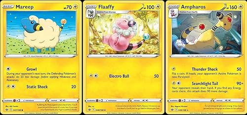 Ampharos 049/198 - Reinado escalofriante - Raro - Lote de 3 cartas Pokemon Evolution - Lightning Stage 2