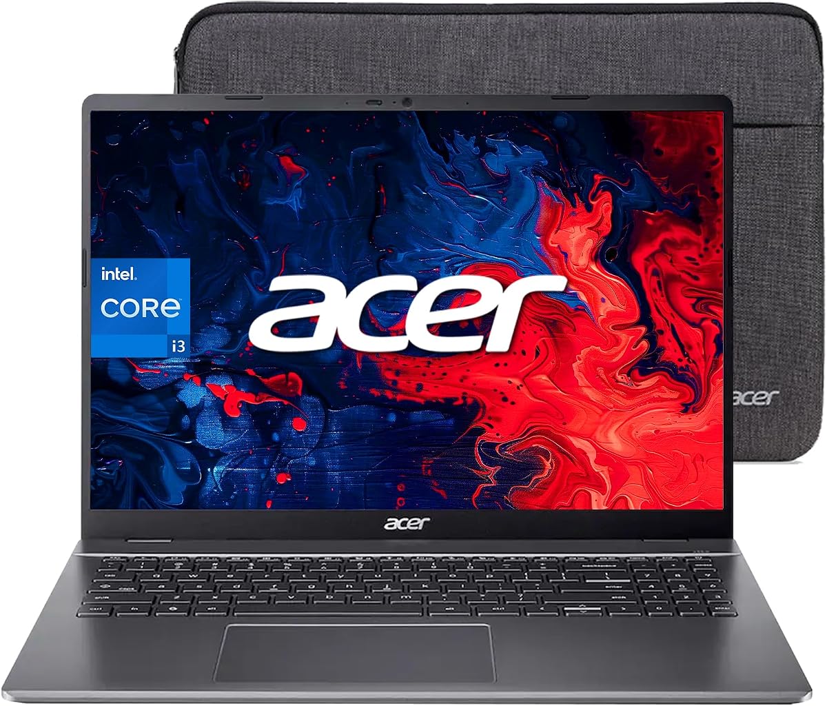 acer Chromebook Plus 516 Laptop, 16" WUXGA IPS Display, Intel Core i3-1315U, 8GB LPDDR5 RAM, 128GB UFS Storage, Wi-Fi 6E, FHD Webcam, Google AI Ready, HDMI, USB-A&C, ChromeOS, Steel Gray