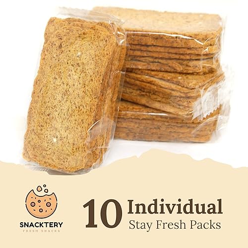 Miniatura 18 de Snacktery Original Melba Toast Crackers – Galletas de pan plano finas y crujientes – Mini tostadas clásicas para salsas, untables, ensaladas