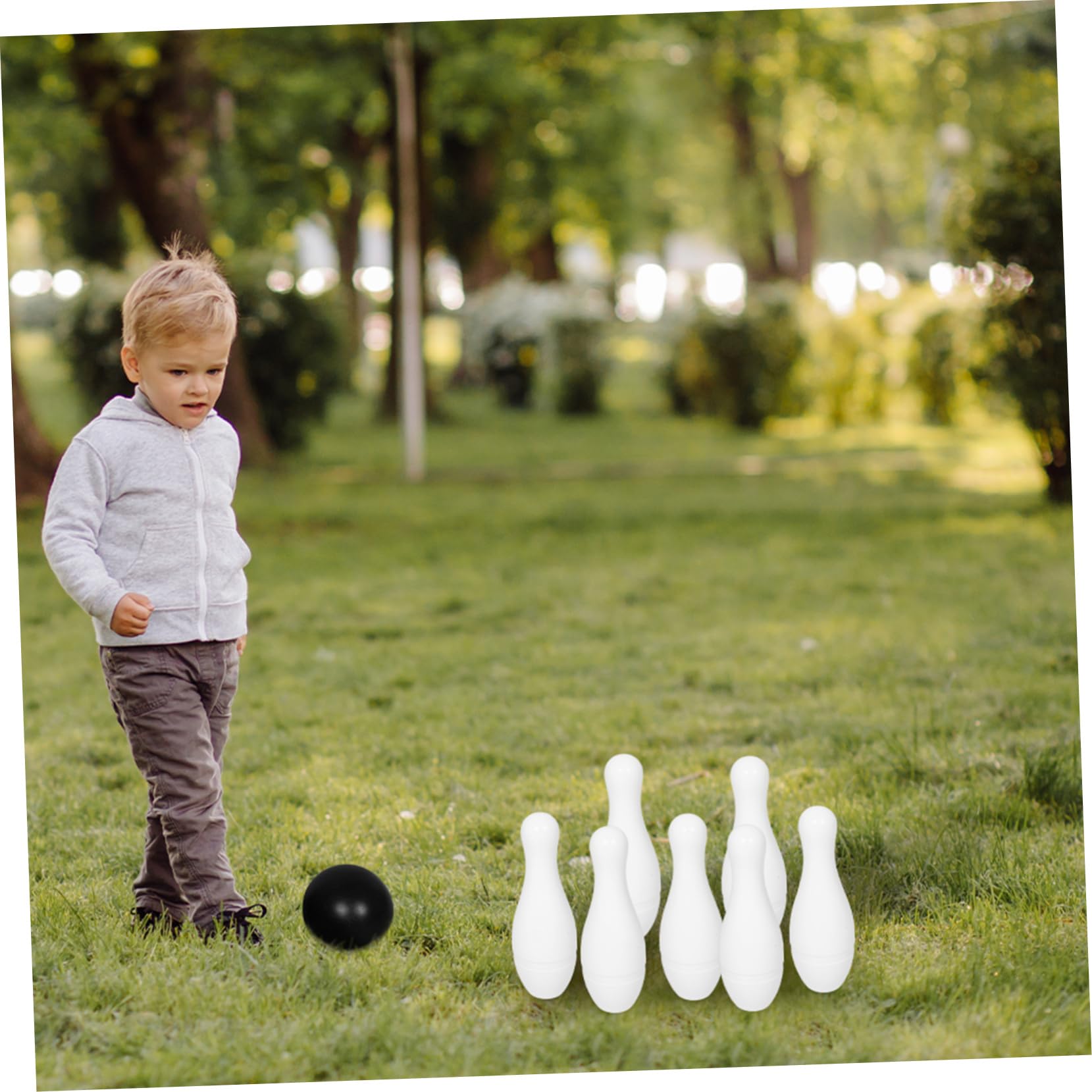 TOYANDONA Juego de Bolos y 2 Bolas para Niños 10 Bolos de Plástico y Juego Interactivo Adecuado para Manos Pequeñas en Interiores y Exteriores
