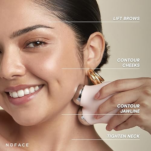Miniatura 4 de NuFACE Mini+ Kit de iniciación  Pequeño dispositivo de tonificación facial con activador de gel Aqua 1.69 onzas, activador de crema de seda de 0.5