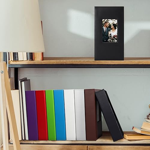 Miniatura 6 de Vienrose Álbum de fotos de 4 x 6 pulgadas, 420 fotos, cubierta de piel, libro de fotos de gran capacidad con bolsillos, álbumes de fotos deslizables