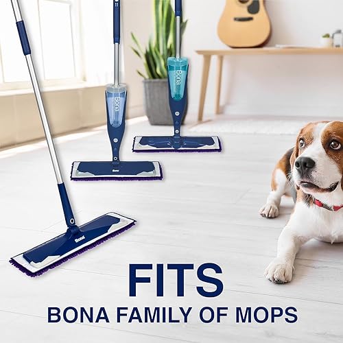 Vista 2 de Bona Pet System Microfiber Sweeping Pads for Multi-Surface Floors - 3 Count - Washable and Reusable - Attracts & Traps Cat and Dog Hair - Fits All