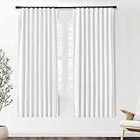 Vista 62 de SHINELAND Cortinas opacas de 102 pulgadas para sala de estar, cortinas opacas con pestaña trasera de 102 pulgadas de largo para dormitorio