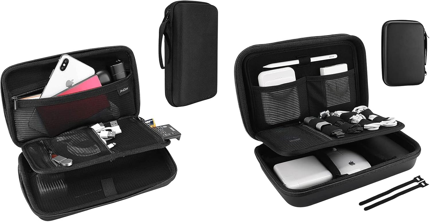 ProCase Hard Travel Tech Organizer Case Bag Bundle with ProCase Hard Travel