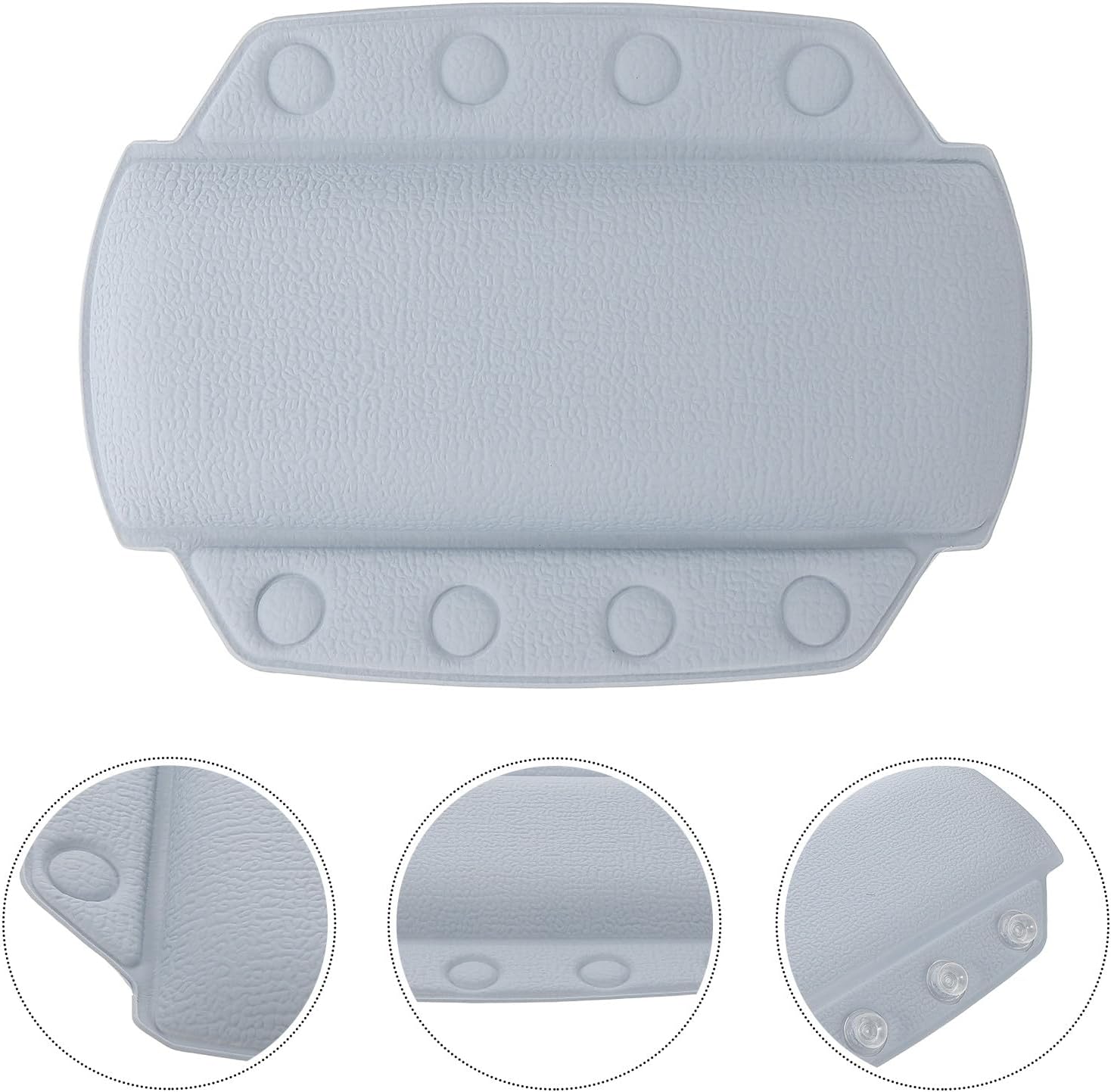 Bathtub Pillow for Soaking Tub Medium Size Foam Bath Cushion with Suction Cups Head Rest Pad for Home Spa and Hot Bath Relaxation Light Blue