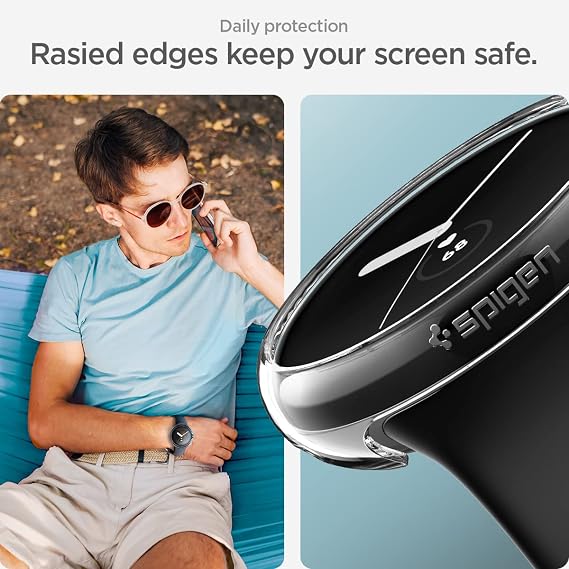 Spigen ACS05794 Google Pixel Watch 2 Case / Google Pixel Watch Compatible, Drop, Shock, Absorbent, Easy On/Off, Ultra-thin, Simple, Slim, Lightweight, Protective Cover, Thin Fit Crystal Clear