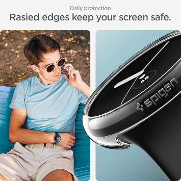 Spigen ACS05794 Google Pixel Watch 2 Case / Google Pixel Watch Compatible, Drop, Shock, Absorbent, Easy On/Off, Ultra-thin, Simple, Slim, Lightweight, Protective Cover, Thin Fit Crystal Clear