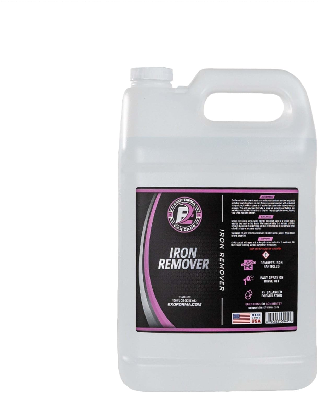 ExoForma Iron Remover - Fast Iron Particle Remover, Prevents Rust | Removes Fallout, Particles & Contaminants, Safe On Paint & Wheels for Car Detailing, 128 oz (1 GAL)