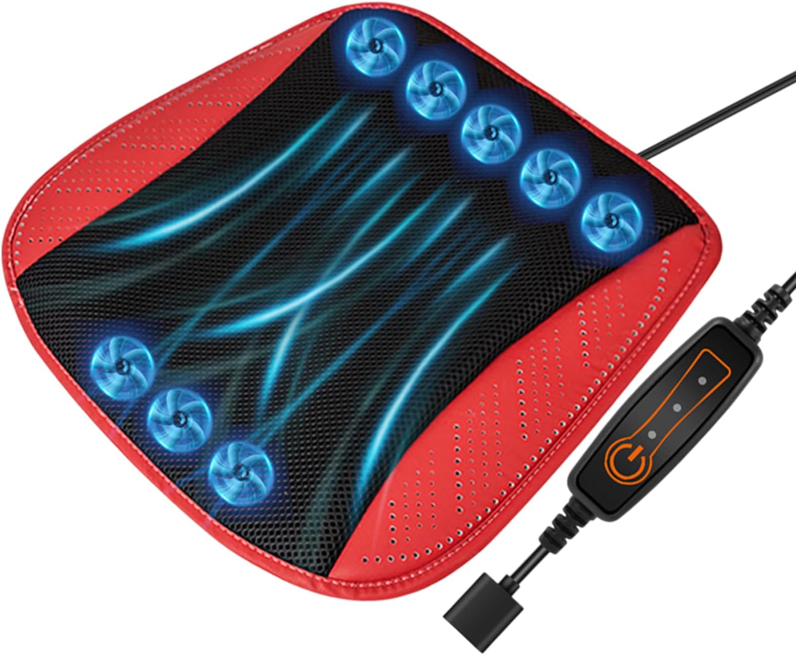Ventilated Seat Cover – USB-Powered Cooling Seat Cushion With 3 Speed Control | 8-Fan Anti-Sweat Car Chair Pad | Breathable Summer Automotive Accessory For Long Trips Driving Comfort
