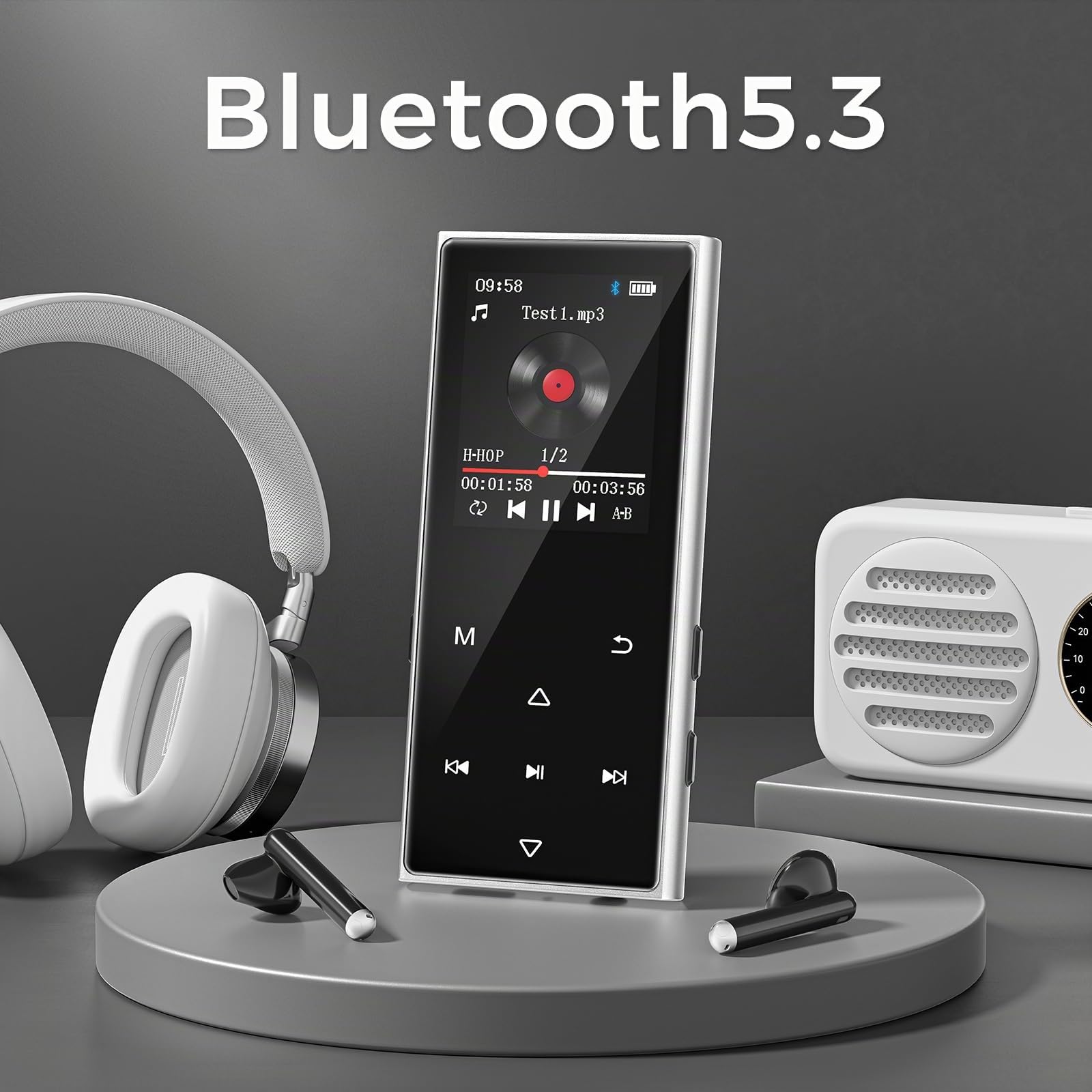 Reproductor MP3 Bluetooth 5.3, Reproductor MP3 Niños 128 GB con Altavoz