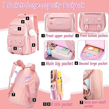 Girls Backpack, Pink School Backpack for Girls, Kids Backpack for school, Mochilas Escolares Para Ninas, School Backpack
