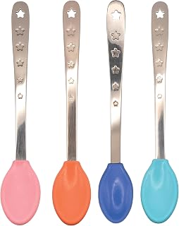 Nuby Hot Safe 2-in-1 Baby Feeding Spoons 4-Pack - Color-Changing Tip for Safe First Foods 4+ Months