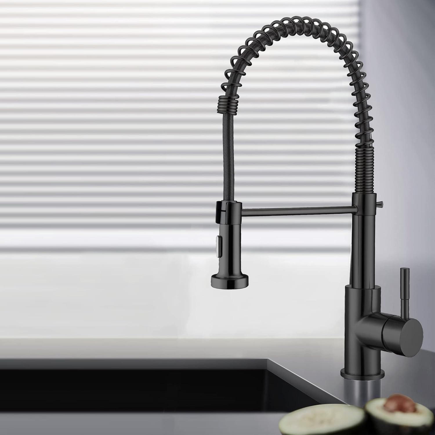 Super Cheap 🛒 AJOYEUX Pull Down Kitchen Sink Faucet Single Handle (Black)