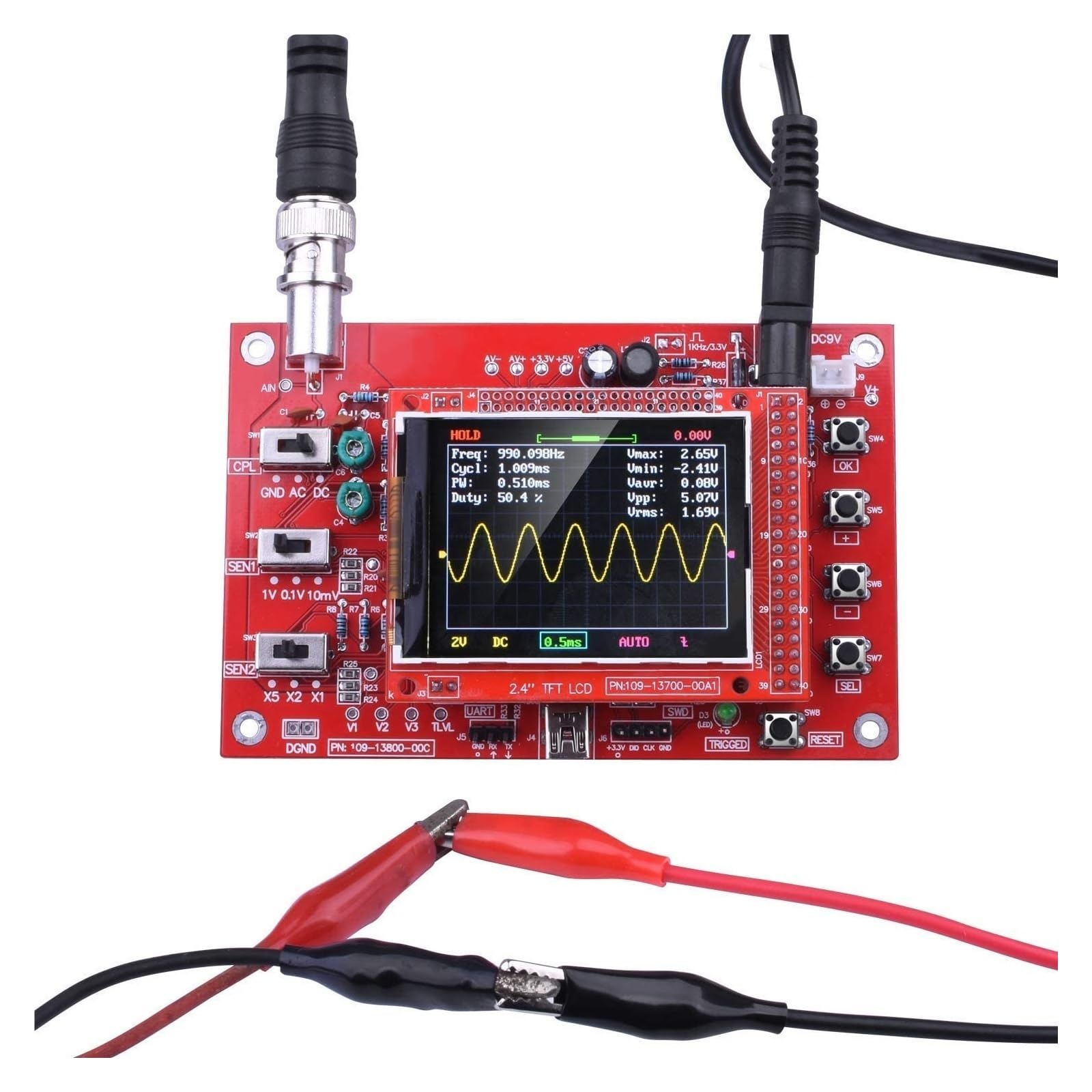 Digitaloszilloskop-Kit, 2,4 TFT Pocket Digital Oszilloskop Kit DIY Ersatzteile E-Learning Kit 1 m/s Spannung, Strom, Kondensator, Widerstand