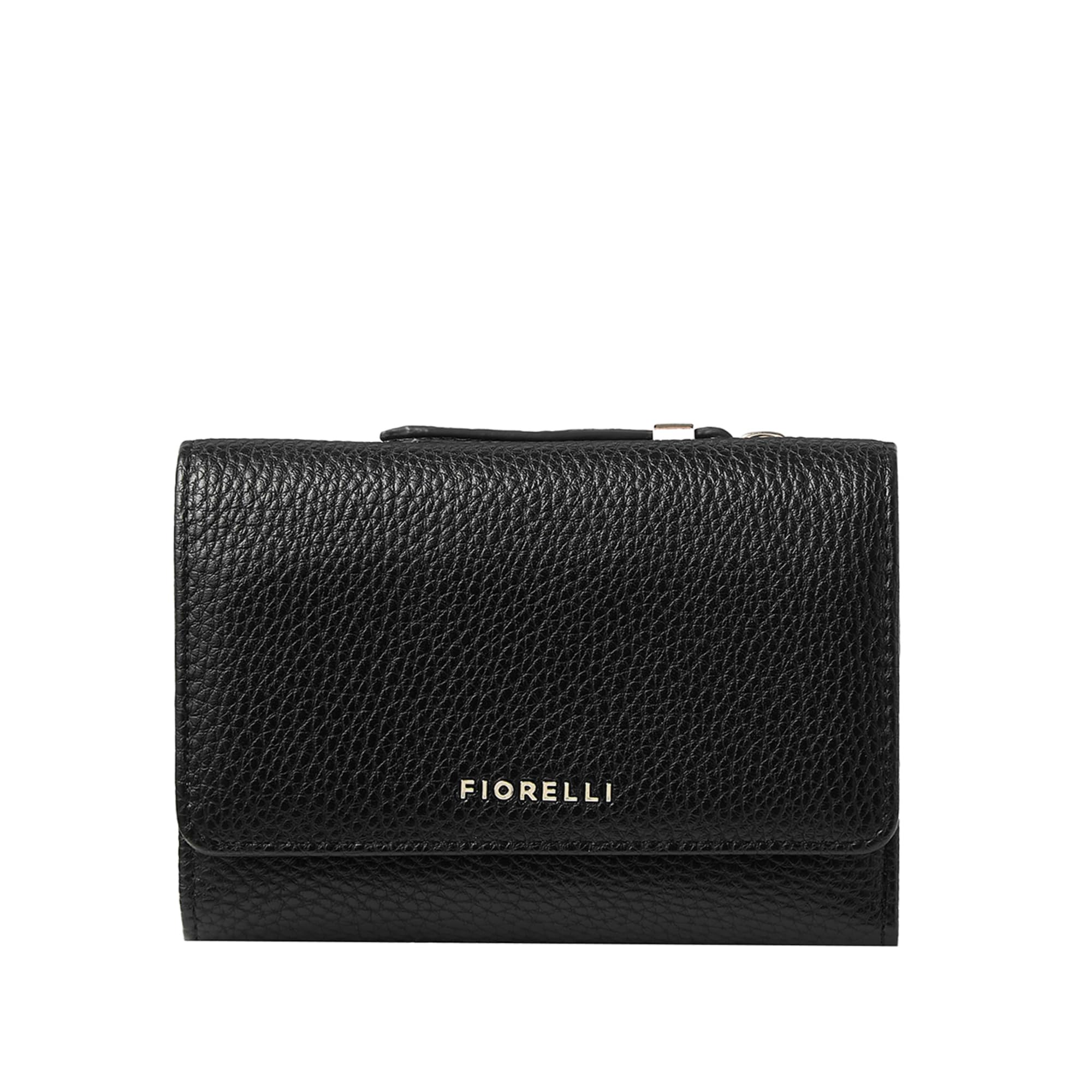 Fiorelli Women's Black Rae Trifold Purse, Small Wallet, 8 Card Slots, Zip Compartment, Premium Faux Leather,