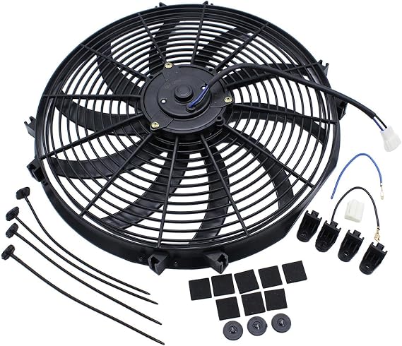 Universal Black Push Pull Electric Radiator Cooling Fan Kit 120W 16in Easy To Install Components For Reliable Performance Electric Radiator Cooling Fan Assembly Kit 16in