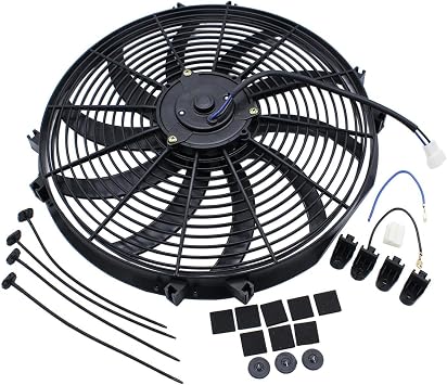 Universal Black Push Pull Electric Radiator Cooling Fan Kit 120W 16in Easy To Install Components For Reliable Performance Electric Radiator Cooling Fan Assembly Kit 16in