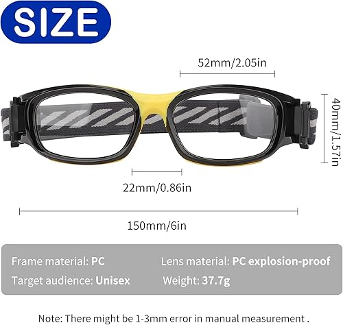 Miniatura 10 de Gafas deportivas para niños, gafas protectoras, gafas de seguridad ocular, reemplazables a lentes graduadas de 8 a 16 años