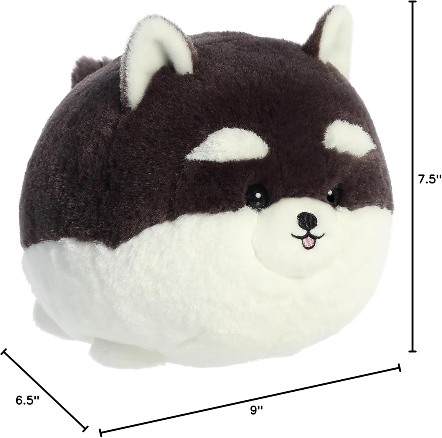 Aurora® Playful Teddy Pets™ Pom Stuffed Animal - Unique Design - Endless Play - Black N White 9 Inches